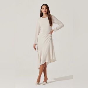ASTR Long Sleeved Asymmetrical Hem Dress